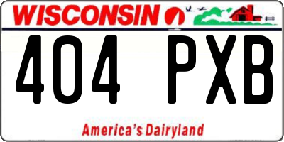 WI license plate 404PXB
