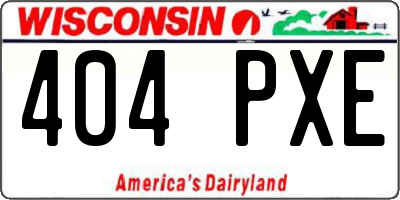 WI license plate 404PXE