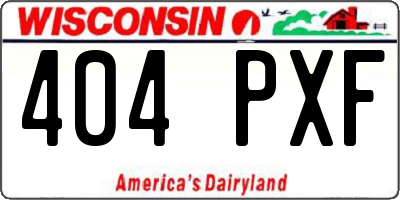 WI license plate 404PXF