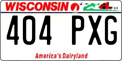 WI license plate 404PXG