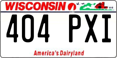 WI license plate 404PXI