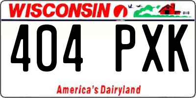 WI license plate 404PXK