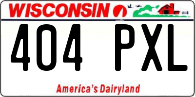 WI license plate 404PXL