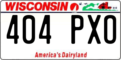 WI license plate 404PXO