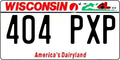 WI license plate 404PXP
