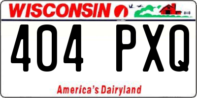 WI license plate 404PXQ