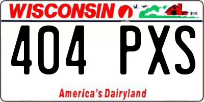 WI license plate 404PXS