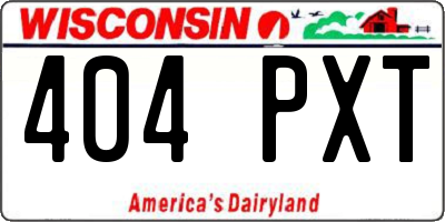 WI license plate 404PXT