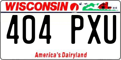 WI license plate 404PXU