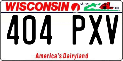 WI license plate 404PXV