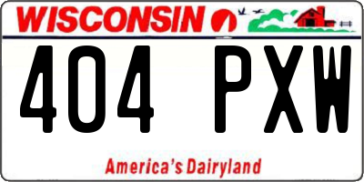 WI license plate 404PXW