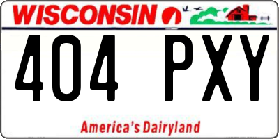 WI license plate 404PXY