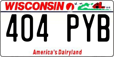 WI license plate 404PYB