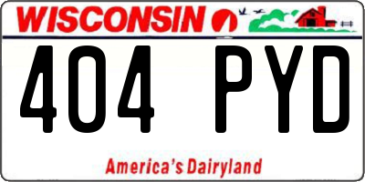 WI license plate 404PYD