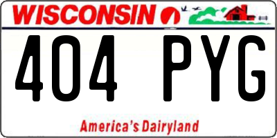 WI license plate 404PYG