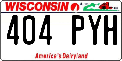 WI license plate 404PYH