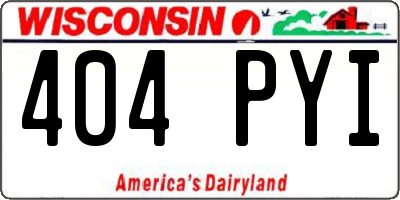 WI license plate 404PYI