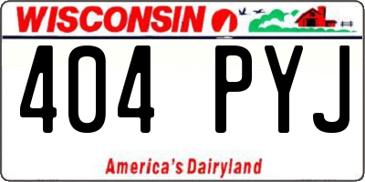 WI license plate 404PYJ