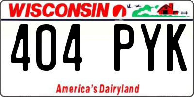 WI license plate 404PYK