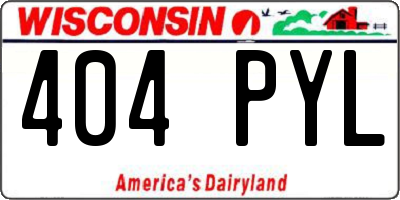WI license plate 404PYL
