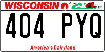 WI license plate 404PYQ