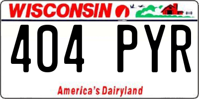 WI license plate 404PYR