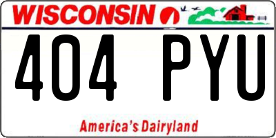 WI license plate 404PYU