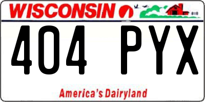 WI license plate 404PYX