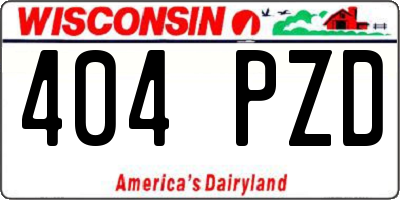 WI license plate 404PZD