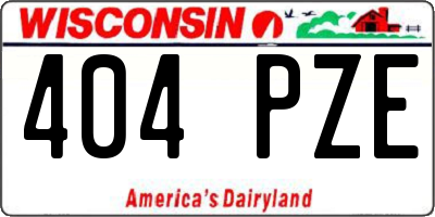 WI license plate 404PZE