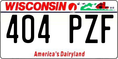 WI license plate 404PZF