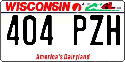 WI license plate 404PZH