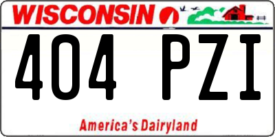WI license plate 404PZI