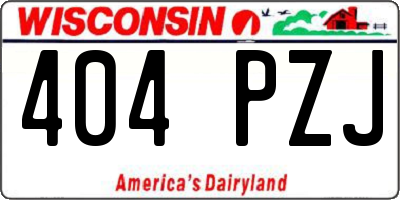 WI license plate 404PZJ