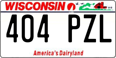 WI license plate 404PZL