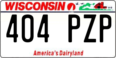 WI license plate 404PZP