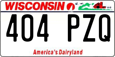 WI license plate 404PZQ