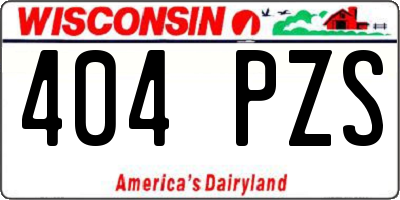 WI license plate 404PZS