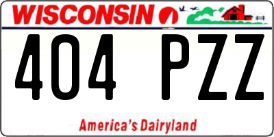 WI license plate 404PZZ