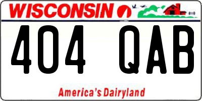 WI license plate 404QAB