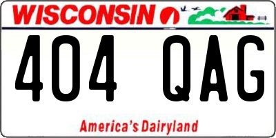 WI license plate 404QAG