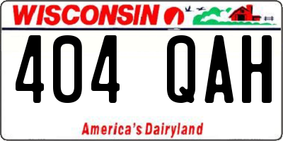 WI license plate 404QAH
