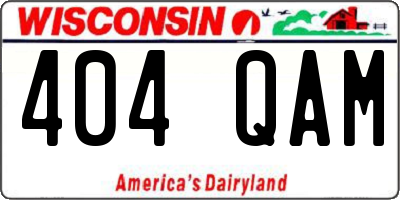 WI license plate 404QAM