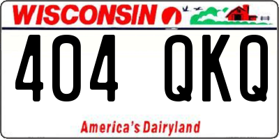 WI license plate 404QKQ
