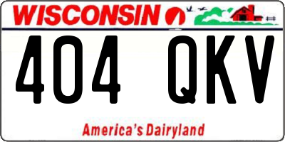 WI license plate 404QKV