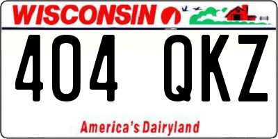 WI license plate 404QKZ