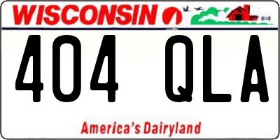 WI license plate 404QLA