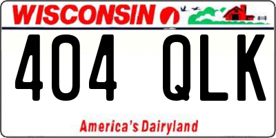 WI license plate 404QLK