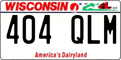 WI license plate 404QLM
