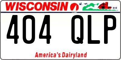 WI license plate 404QLP